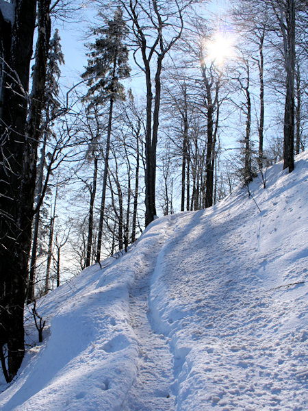 Winterlicher Aufstieg auf den Klíč (Kleis).