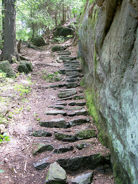Stone stairs to the old quarries near Jonsdorf.