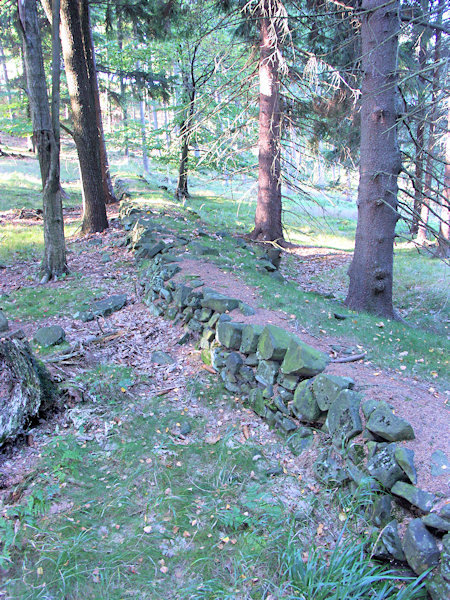 This stone wall in the woods under the Tetřeví vrch at present seems unnecessary.