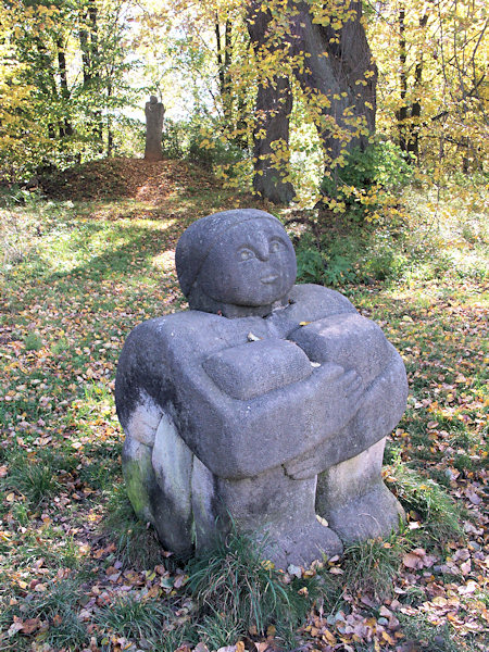 One of the stone sculptures, placed in the environs of Lemberk castle.