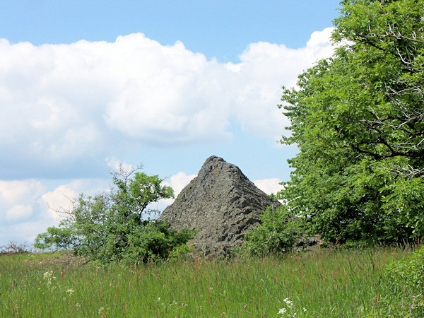 Basalt rock at the Světlický vrch hill.