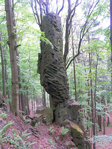 A basaltic rock-tower named Bílá paní (White lady).