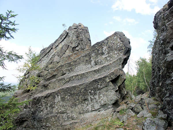 Phonolithe columns on the Malý Stožec hill.