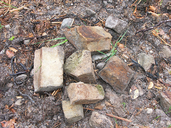 Parts of sandstone columns from the Pařez-hill near Rousínov.