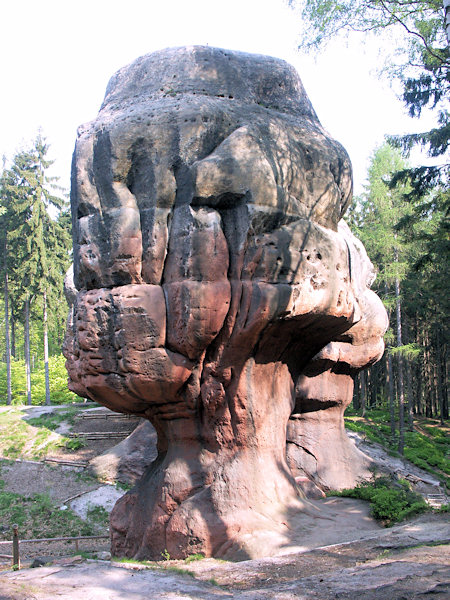 Kelchstein is the most famous rock formation in the Zittau Mountains.