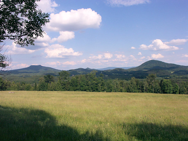 Lookout from the cross above Trávník on the hills between Hvozd and Jezevčí vrch-hills.