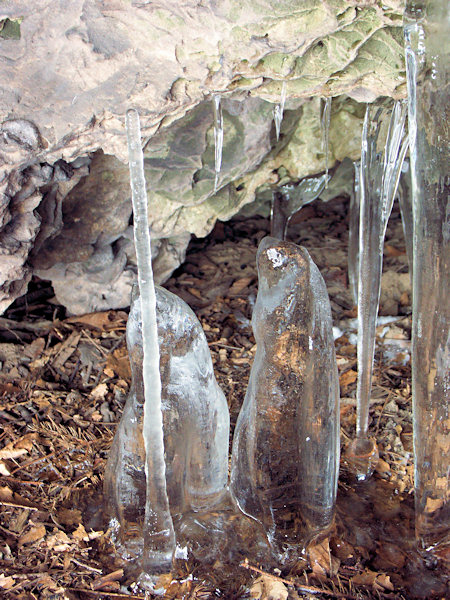 An ice-decoration in the Vinný sklep-overhang on the Kobyla-hill.