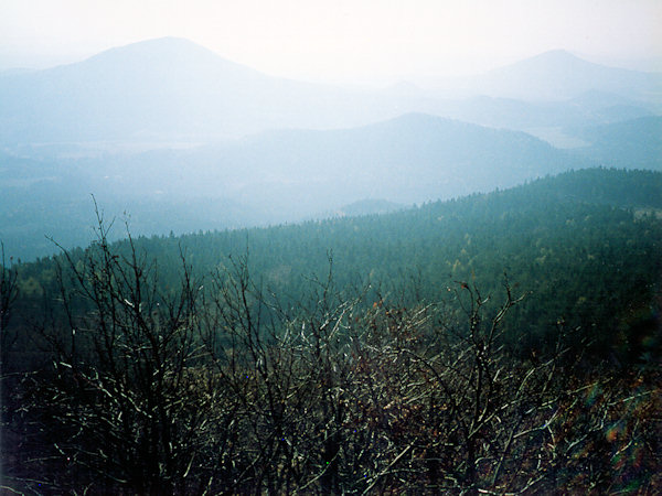 Foggy landscape under the Hvozd-hill.