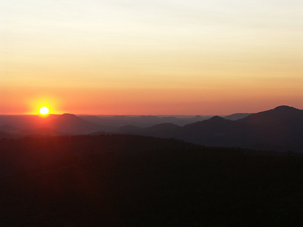 The sunset as seen at the peak of Klíč-hill.