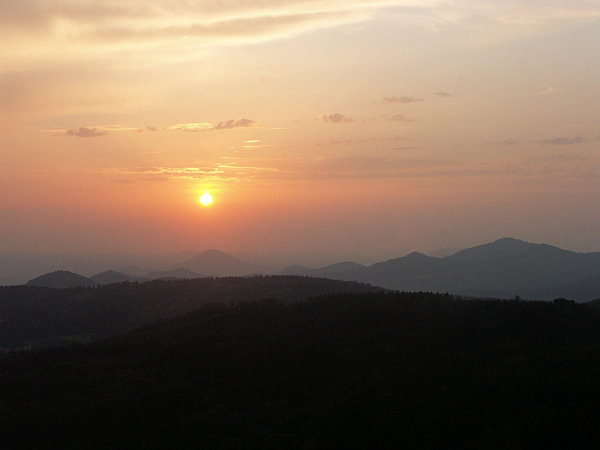 The sunset as seen at the peak of Klíč-hill.