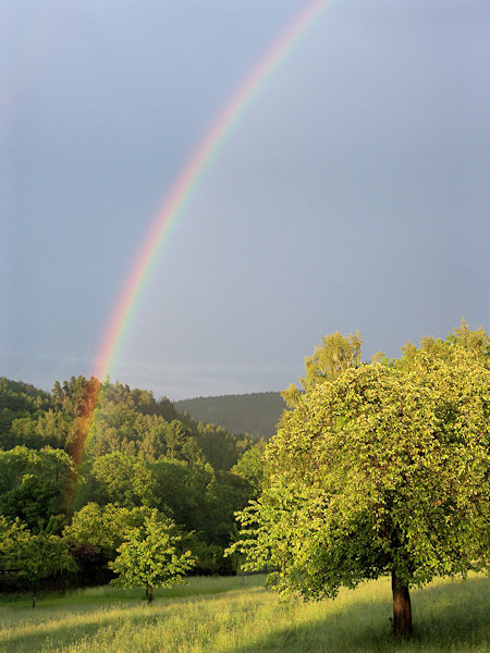 Podvečerní duha u Rousínova.