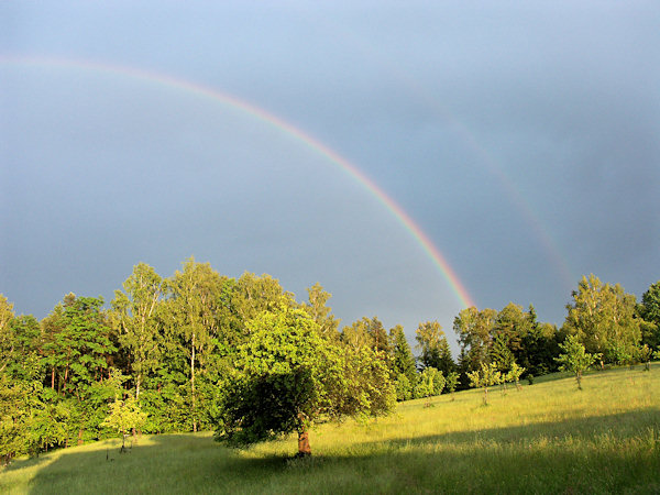 Early evening's rainbow near of Rousínov.