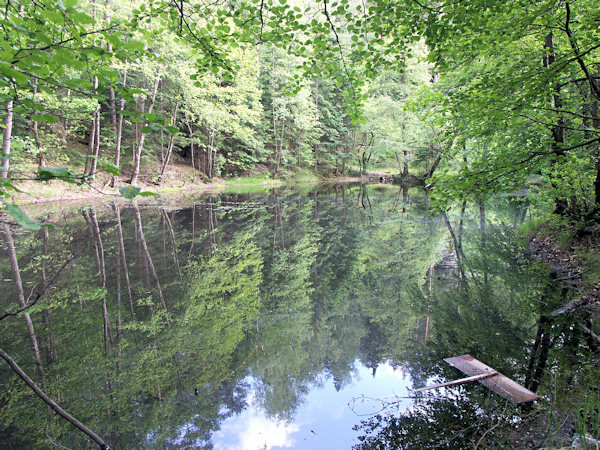 The pond under the Stations of the Cross at Cvikov.