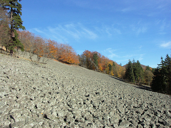 The greatest debris fields are on the southern slope of the Studenec hill.