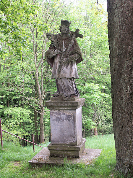 A sculpture of St. John of Nepomuk in Sněžná.