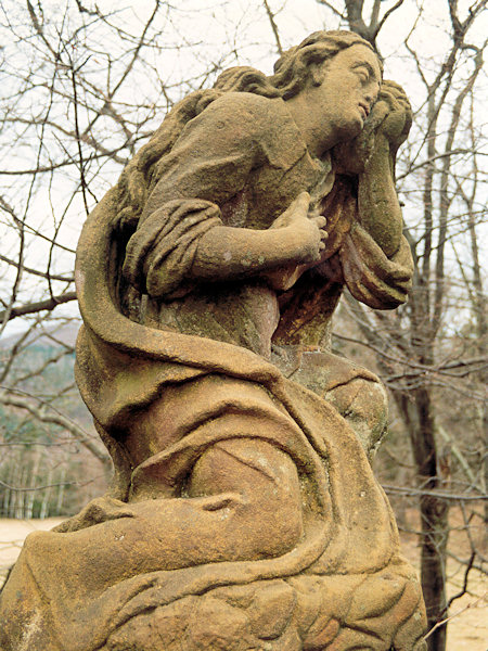 Sculpture of the St Mary Magdalena at the Křížový vrch-Mt. near Cvikov.