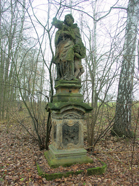 A sculpture of St. John of Nepomuk in Lindava.