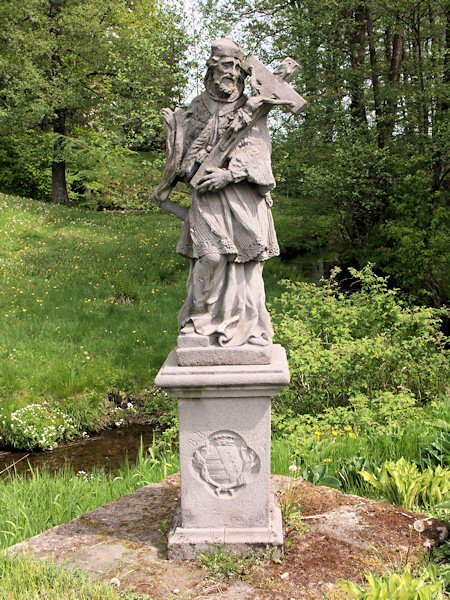 A sculpture of St. John of Nepomuk in Radvanec.
