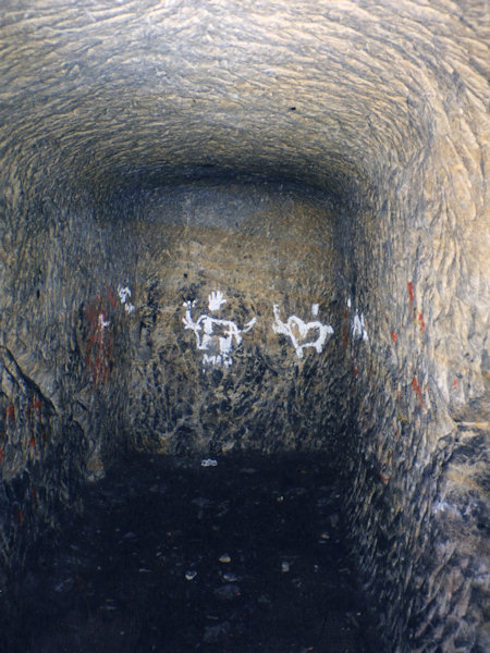 End of the gallery in the air-raid shelter under the Zelený vrch-hill.