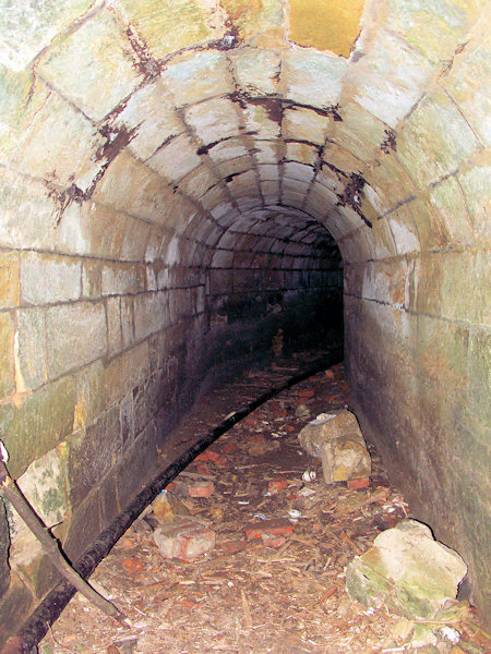 The perfectly brick lining of the mill-race at the former weawing-mill in the settlement Na Potokách.