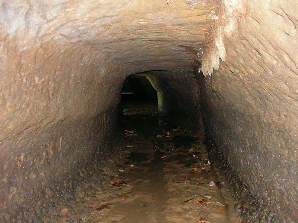 The tunnel of the mill-race leading water to the former glass-polishing factory near Velenice.