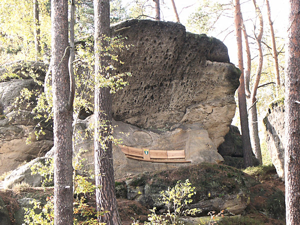 Former viewpoint vyhlídka Karlsruhe (Charles' rest) near Kunratice.