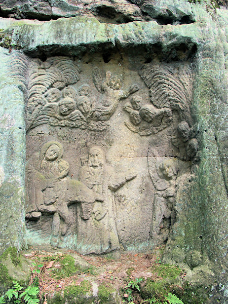 Relief with the Flight of the Holy Family to Egypt near of Třídomí village.