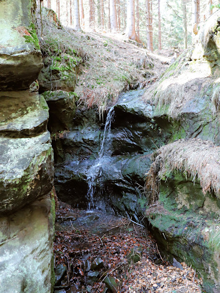 Malý Bělský waterfall near Kytlice.