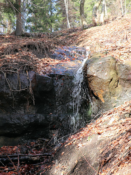 Kleine Wasserfall über dem Dolní Falknov (Nieder Falkenau).