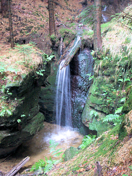 Larger waterfall in Míšeňský důl.