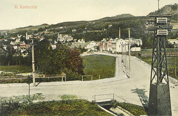 On this picture postcard the street Pražská ulice without the newly built houses in its upper part is shown.