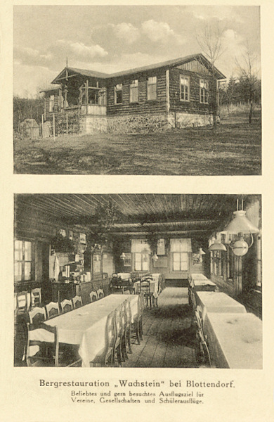 On this picture postcard from 1931 we see the former restaurant on the Wachstein hill which was a favourite excursion resort with a nice outlook into the landscape.