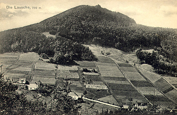 Diese Ansichtskarte aus dem Jahr 1914 zeigt den Nordosthang des Berges oberhalb von Waltersdorf, auf dem sich heute ein Skiareal befindet.