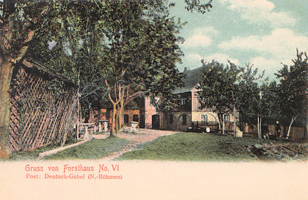 Auf dieser Ansichtskarte aus dem Jahr 1910 sieht man das Forsthaus No. 6, das zusammen mit den umgebenden Forsten Eigentum des Rates der Stadt Zittau war. Bereits vor dem Ende des 19. Jahrhunderts war es ein beliebtes Ausflugsziel und Gasthaus.