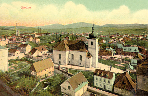 Auf dieser Ansichtskarte von 1907 sieht man die St. Bartholomäuskirche.