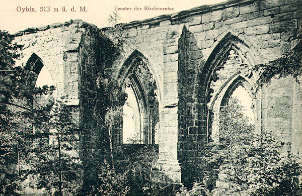 This picture postcard from 1913 shows the windows in the southern wall of the monasterial church.