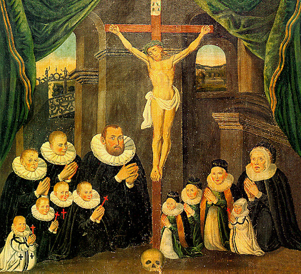 Votivní obraz rodiny huťmistra Martina Friedricha z konce 16. století. Původně v kostele sv. Jiří v Chřibské.
