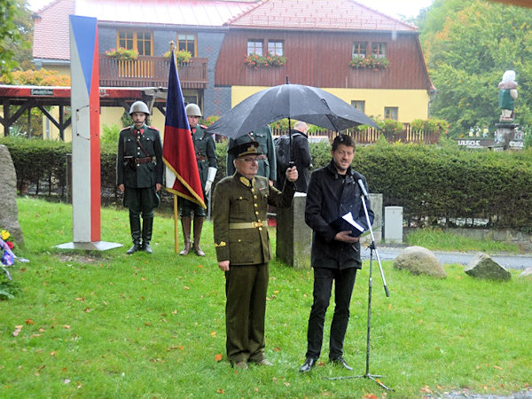 Náměstek hejtmana libereckého kraje Ing. Jan Sviták při projevu.