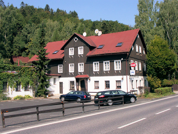 Pension Starý Stožec in Ortsmitte.