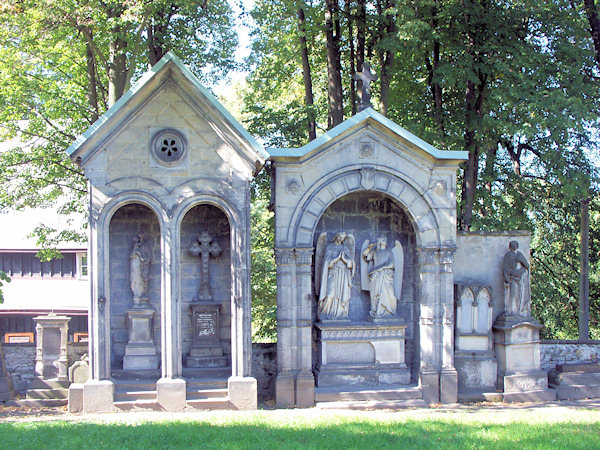 Grabmäler auf dem ehemaligen Friedhofe.