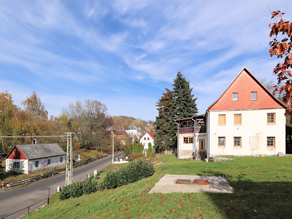 Blick von der Kirche auf Mistrovice (Meistersdorf).