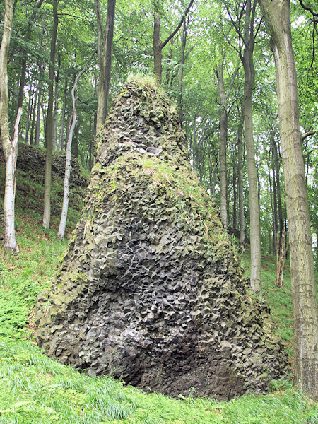 Basaltfelsen am Westhange des Berges.