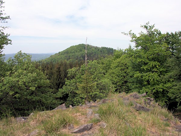 Blick vom nördlichen Vorgipfel des Javor auf den benachbarten Hřebec.