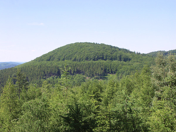 Die Srní hora (Mittelberg) von Osten gesehen.