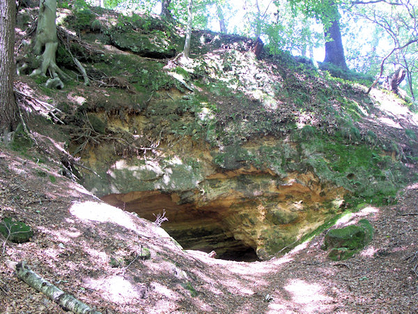Der Eingang zur künstlichen Höhle am Hang des Lipka (Limberg).