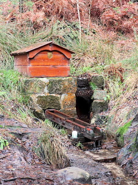 Studánka uprostřed údolí.