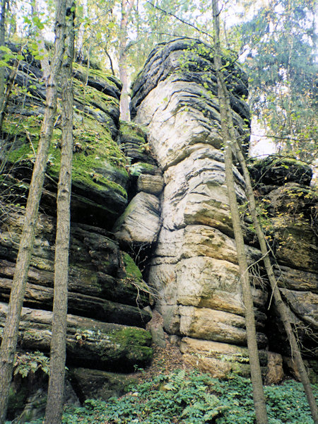 Das Felsenmassiv im oberen Teil der Schlucht.
