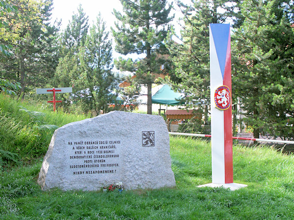 Denkmal zur Erinnerung an den Überfall der tschechoslowakischen Grenzwache am 22. September 1938.