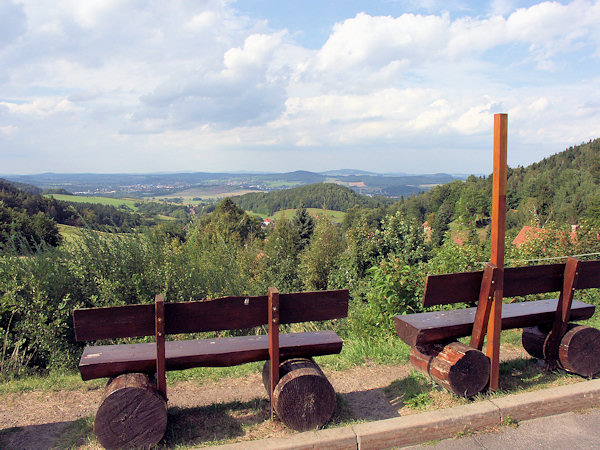 Aussicht vom Hotel Rübezahlbaude.