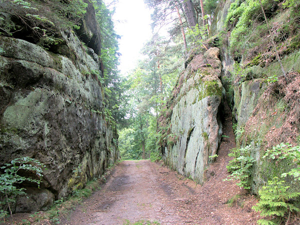 Kočičí zářez (Katzenkerbe) v sedle mezi Ameisenbergem a Pferdebergem.